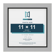 Light Grey 12 x 12 inch picture frame with a black mount for an 11 x 11 inch photo