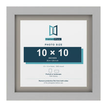Light Grey 12 x 12 inch picture frame with a Dawn Grey mount for a 10 x 10 inch photo