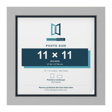 Light Grey 12 x 12 inch picture frame with a Pacific Blue mount for an 11 x 11 inch photo