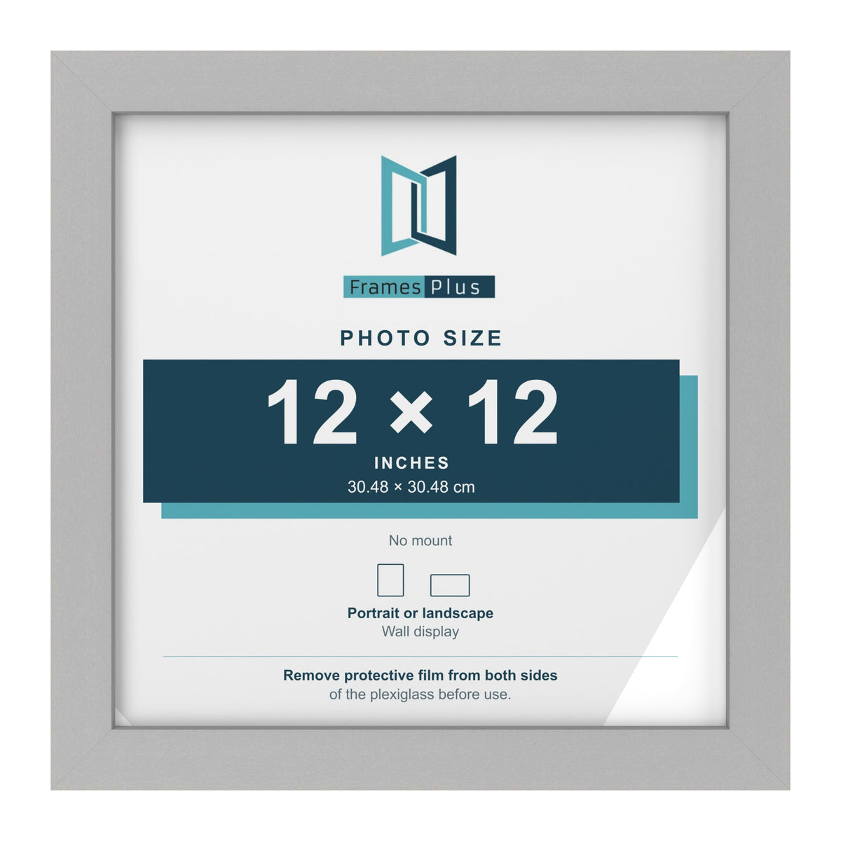 Light Grey picture frame for a 12 x 12 inch photo