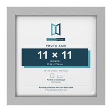 Light Grey 12 x 12 inch picture frame with a white mount for a 11 x 11 inch photo