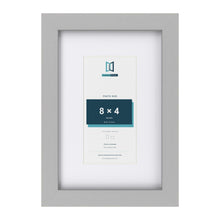 Light Grey 12 x 8 inch picture frame with a white mount for an 8 x 4 inch photo