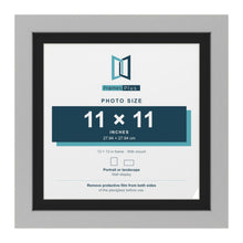 Light Grey 13 x 13 inch picture frame with a black mount for an 11 x 11 inch photo