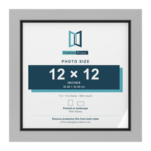 Light Grey 13 x 13 inch picture frame with a black mount for a 12 x 12 inch photo