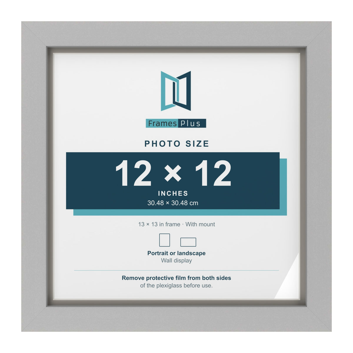 Light Grey 13 x 13 inch picture frame with a Dawn Grey mount for a 12 x 12 inch photo