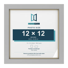 Light Grey 13 x 13 inch picture frame with an ivory mount for a 12 x 12 inch photo