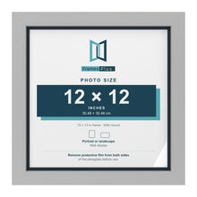 Light Grey 13 x 13 inch picture frame with a Pacific Blue mount for a 12 x 12 inch photo