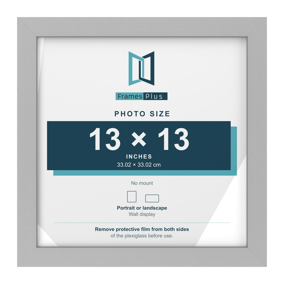 Light Grey picture frame for a 13 x 13 inch photo