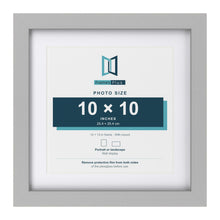 Light Grey 13 x 13 inch picture frame with a white mount for a 10 x 10 inch photo