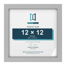 Light Grey 13 x 13 inch picture frame with a white mount for a 12 x 12 inch photo
