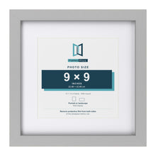 Light Grey 13 x 13 inch picture frame with a white mount for a 9 x 9 inch photo