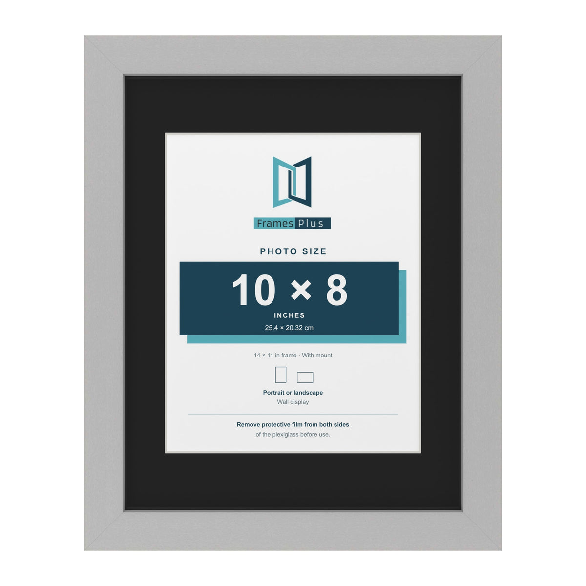 Light Grey 14 x 11 inch picture frame with a black mount for a 10 x 8 inch photo