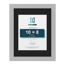 Light Grey 14 x 11 inch picture frame with a black mount for a 10 x 8 inch photo