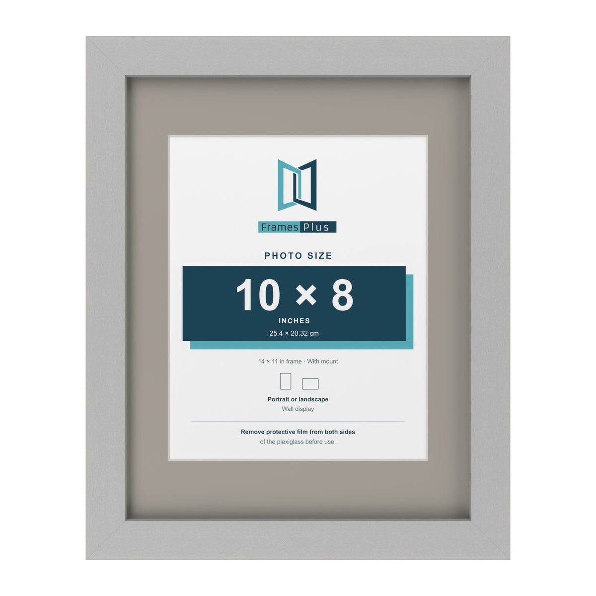Light Grey 14 x 11 inch picture frame with a Dawn Grey mount for a 10 x 8 inch photo