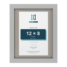 Light Grey 14 x 11 inch picture frame with a Dawn Grey mount for a 12 x 8 inch photo