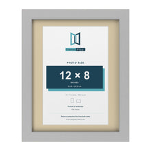 Light Grey 14 x 11 inch picture frame with an ivory mount for a 12 x 8 inch photo