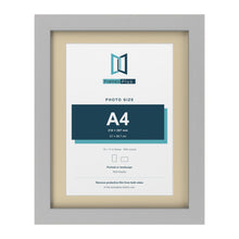 Light Grey 14 x 11 inch picture frame with an ivory mount for an A4 photo
