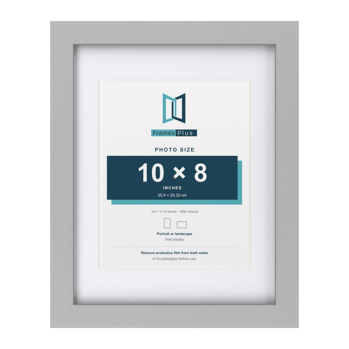 Light Grey 14 x 11 inch picture frame with a white mount for a 10 x 8 inch photo