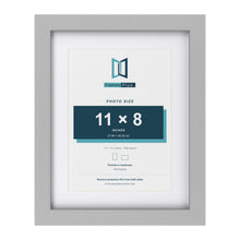 Light Grey 14 x 11 inch picture frame with a white mount for an 11 x 8 inch photo