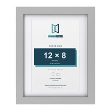 Light Grey 14 x 11 inch picture frame with a white mount for a 12 x 8 inch photo