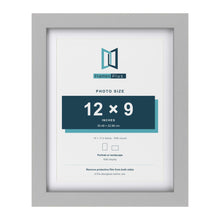 Light Grey 14 x 11 inch picture frame with a white mount for a 12 x 9 inch photo