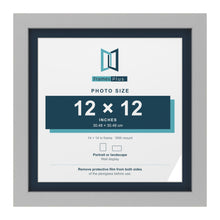 Light Grey 14 x 14 inch picture frame with a Pacific Blue mount for a 12 x 12 inch photo