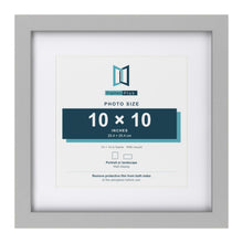 Light Grey 14 x 14 inch picture frame with a white mount for a 10 x 10 inch photo