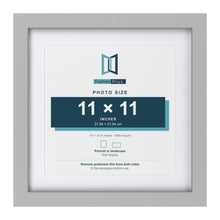 Light Grey 14 x 14 inch picture frame with a white mount for an 11 x 11 inch photo