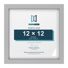Light Grey 14 x 14 inch picture frame with a white mount for a 12 x 12 inch photo