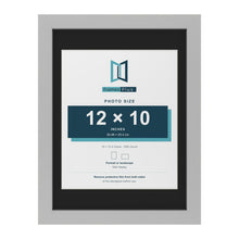 Light Grey 16 x 12 inch picture frame with a black mount for a 12 x 10 inch photo