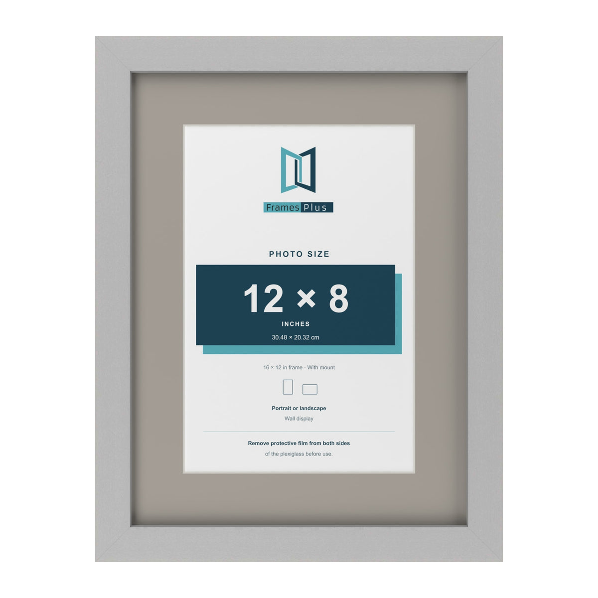 Light Grey 16 x 12 inch picture frame with a Dawn Grey mount for a 12 x 8 inch photo