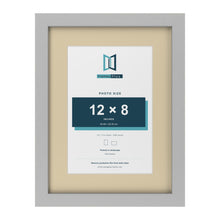 Light Grey 16 x 12 inch picture frame with an ivory mount for a 12 x 8 inch photo