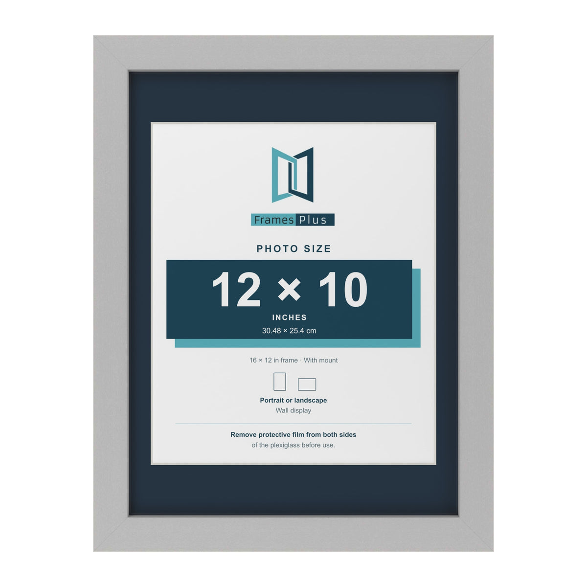 Light Grey 16 x 12 inch picture frame with a Pacific Blue mount for a 12 x 10 inch photo