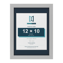 Light Grey 16 x 12 inch picture frame with a Pacific Blue mount for a 12 x 10 inch photo