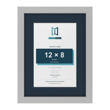 Light Grey 16 x 12 inch picture frame with a Pacific Blue mount for a 12 x 8 inch photo