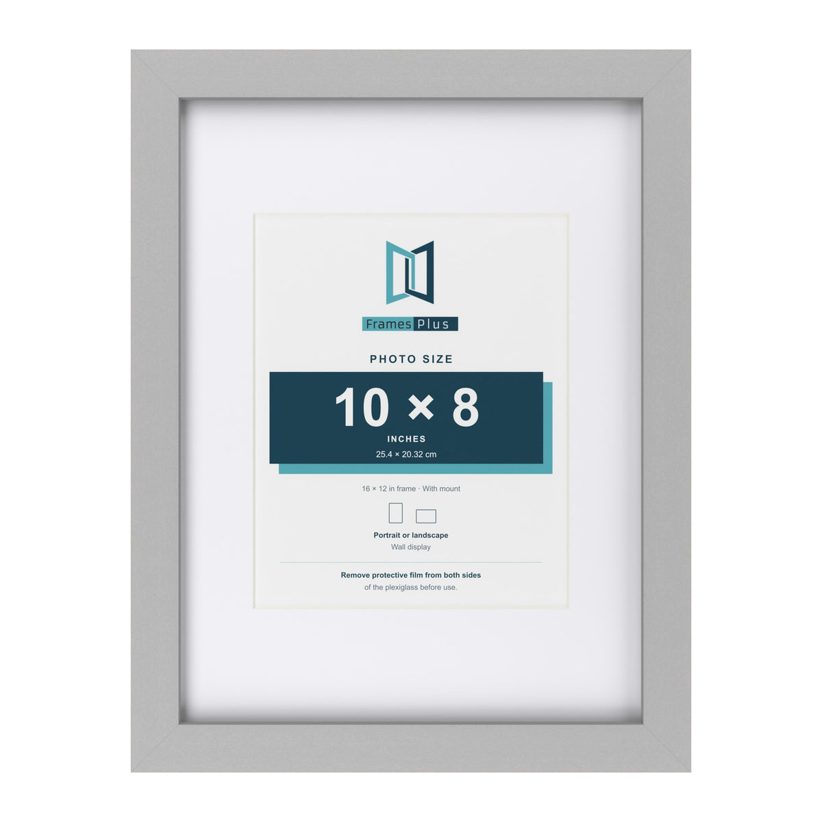 Light Grey 16 x 12 inch picture frame with a white mount for a 10 x 8 inch photo