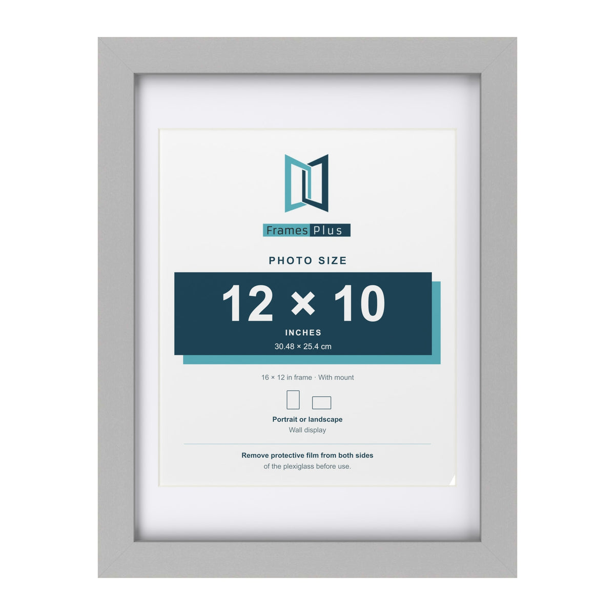 Light Grey 16 x 12 inch picture frame with a white mount for a 12 x 10 inch photo