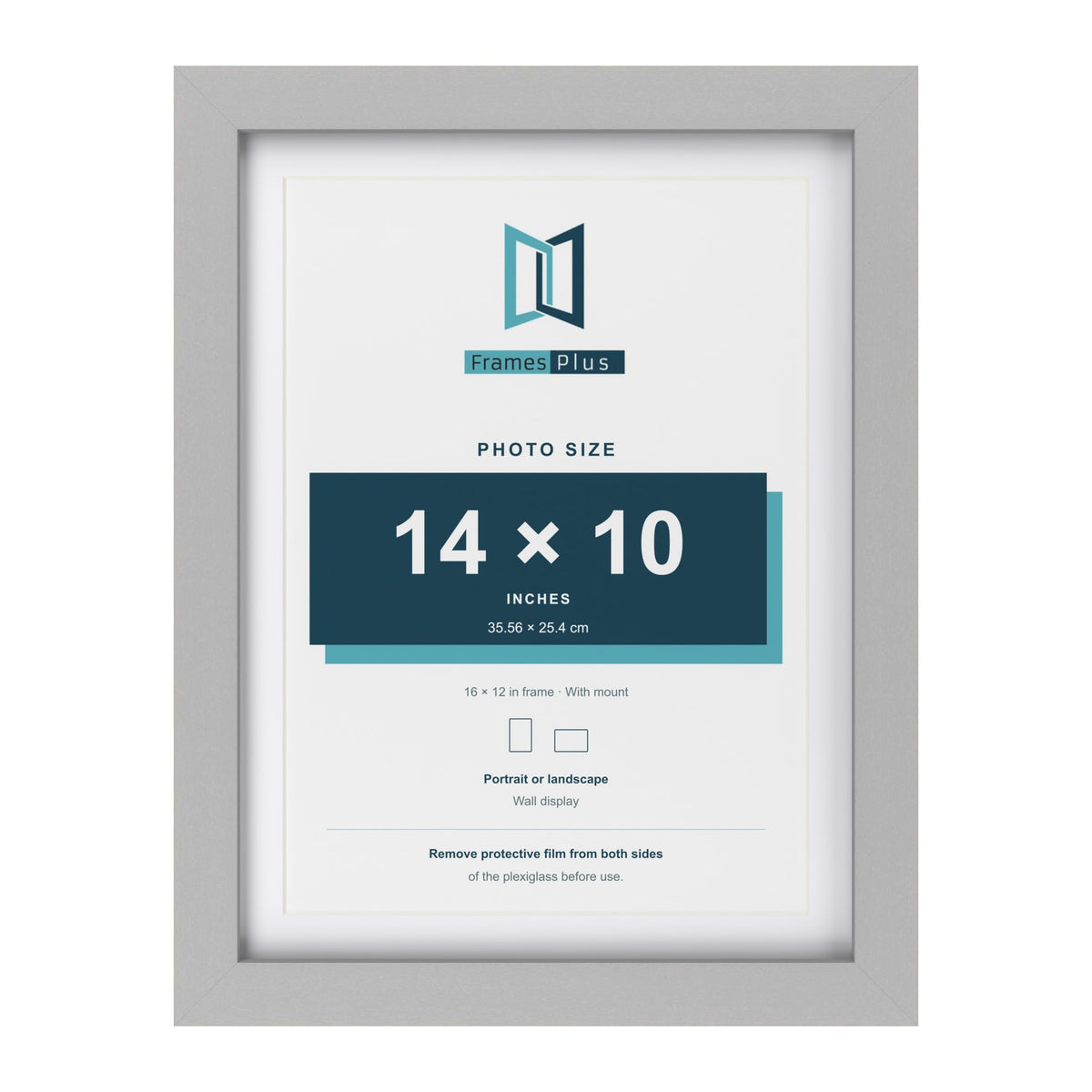 Light Grey 16 x 12 inch picture frame with a white mount for a 14 x 10 inch photo
