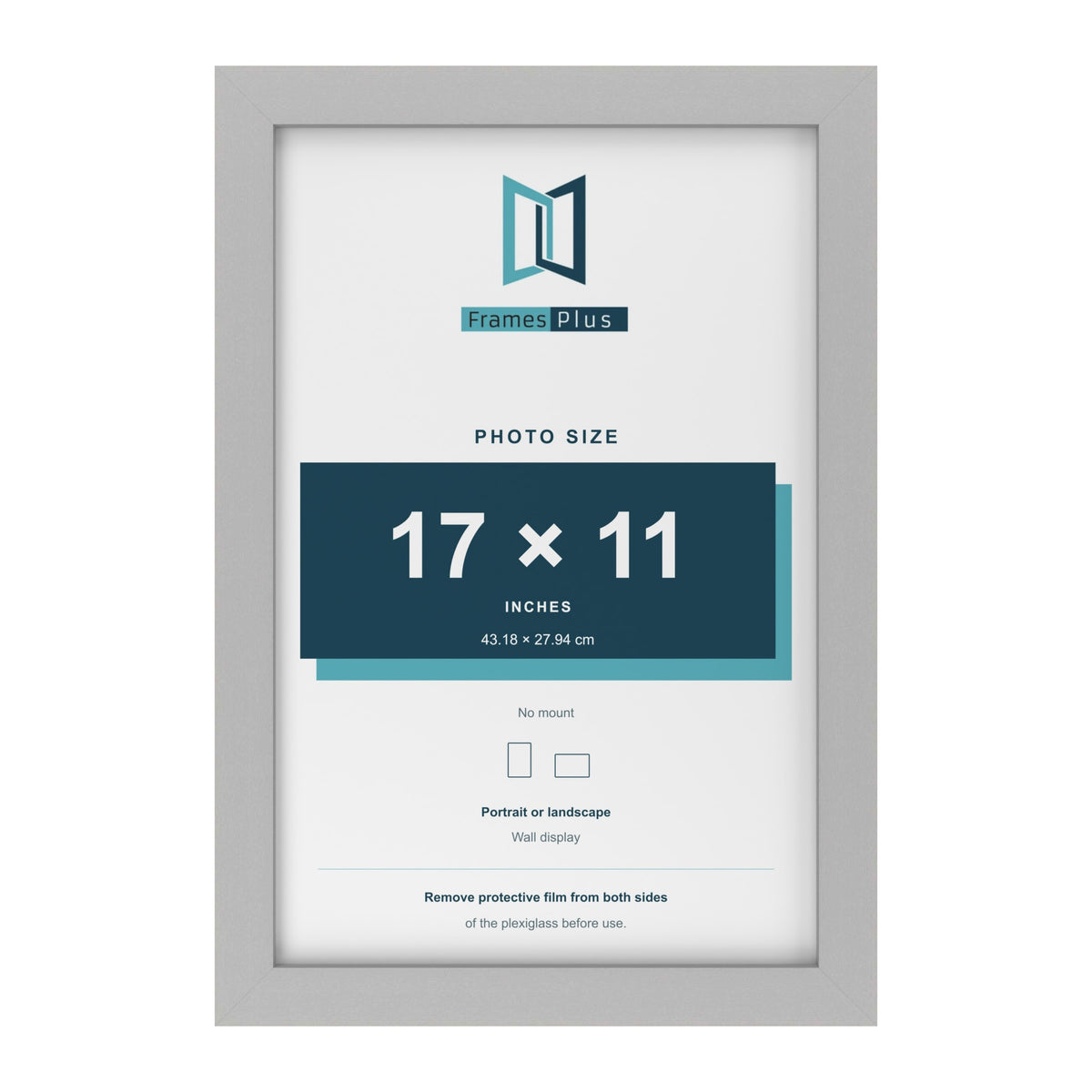 Light Grey picture frame for a 17 x 11 inch photo