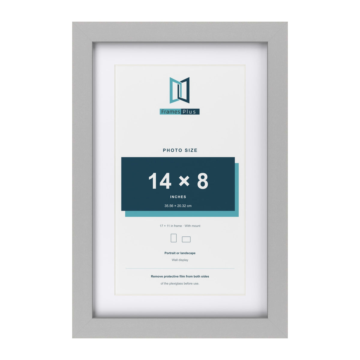 Light Grey 17 x 11 inch picture frame with a white mount for a 14 x 8 inch photo