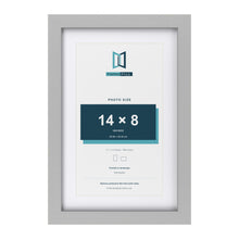 Light Grey 17 x 11 inch picture frame with a white mount for a 14 x 8 inch photo