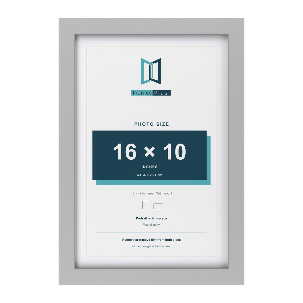 Light Grey 18 x 12 inch picture frame with a white mount for a 16 x 10 inch photo
