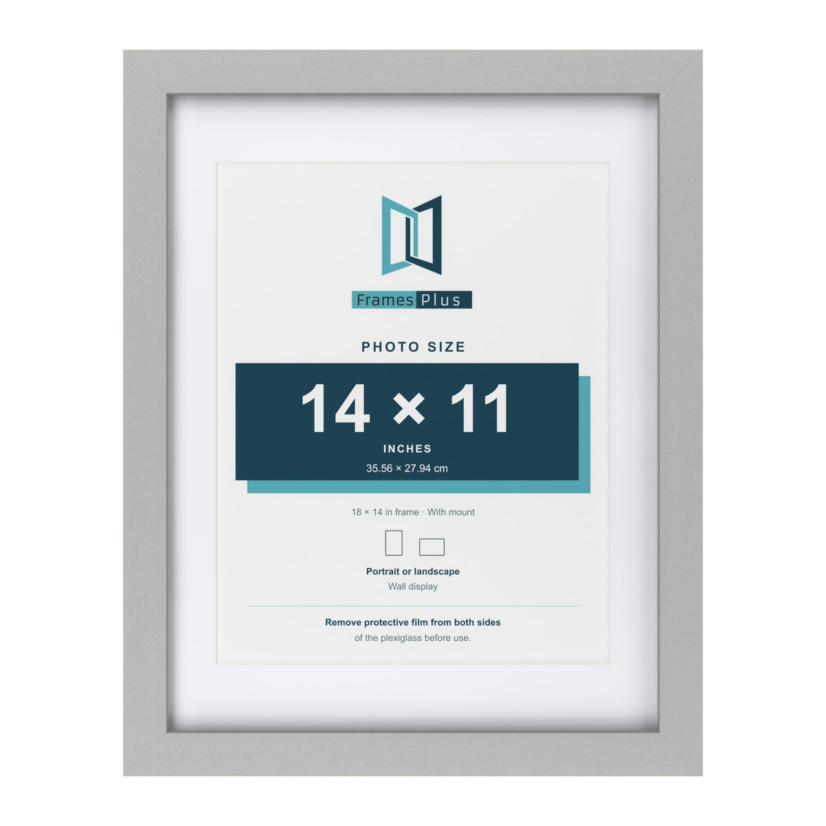 Light Grey 18 x 14 inch picture frame with a white mount for a 14 x 11 inch photo