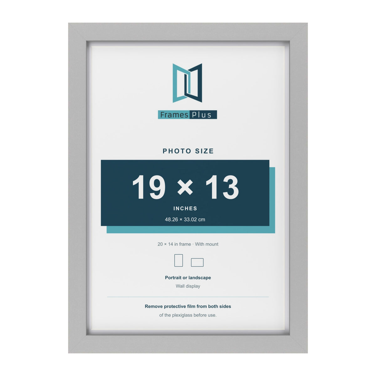 Light Grey 20 x 14 inch picture frame with a white mount for a 19 x 13 inch photo