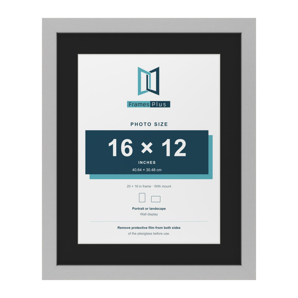 Light Grey 20 x 16 inch picture frame with a black mount for a 16 x 12 inch photo