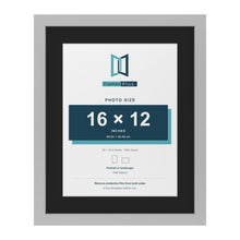Light Grey 20 x 16 inch picture frame with a black mount for a 16 x 12 inch photo