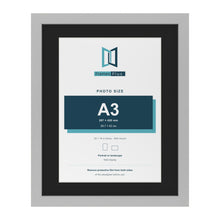Light Grey 20 x 16 inch picture frame with a black mount for an A3 photo