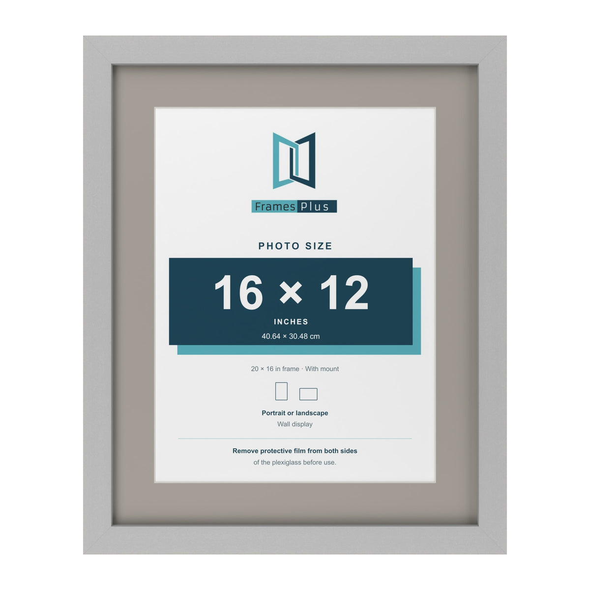 Light Grey 20 x 16 inch picture frame with a Dawn Grey mount for a 16 x 12 inch photo