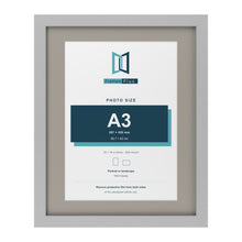 Light Grey 20 x 16 inch picture frame with a Dawn Grey mount for an A3 photo