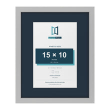 Light Grey 20 x 16 inch picture frame with a Pacific Blue mount for a 15 x 10 inch photo